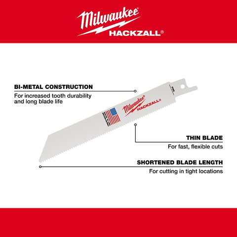 Milwaukee 49-00-5614 Reciprocating Saw Blade, 3/4 in W, 6 in L, 14 TPI, HSS Cutting Edge