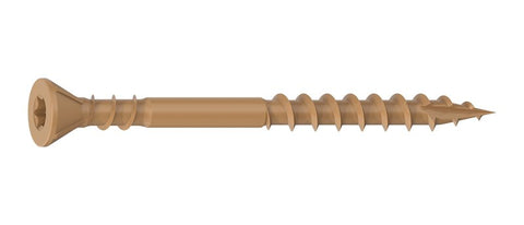 Camo 0376150 Deck Screw, #10 Thread, 2-1/2 in L, Coarse Thread, Flat Head, Star Drive, Type 17 Slash Point, Carbon Steel