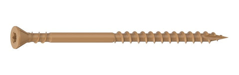 Camo 0376194 Deck Screw, #10 Thread, 3-1/2 in L, Coarse Thread, Flat Head, Star Drive, Type 17 Slash Point, Carbon Steel