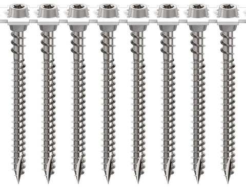 Camo 0395080 Collated Face Screw, #10 Thread, 2-1/2 in L, T-20 Drive, Stainless Steel, 305 Grade