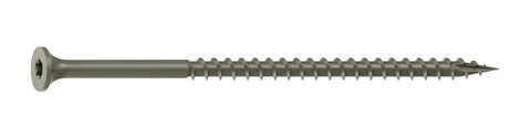 Camo 0341209 Deck Screw, #10 Thread, 4 in L, Coarse Thread, Bugle Head, Torx Drive, Type 17 Slash Point, Carbon Steel