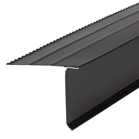 Amerimax 5504535120 Overhanging Roof Edge, 10 ft L, F5M Profile, Hemmed Edge, Aluminum, Black, Pack of 50