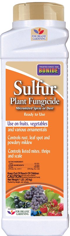 Bonide Garden Naturals 141 Plant Fungicide, Powder, Rotten Egg, Pale Yellow, 1 lb, Pack of 12