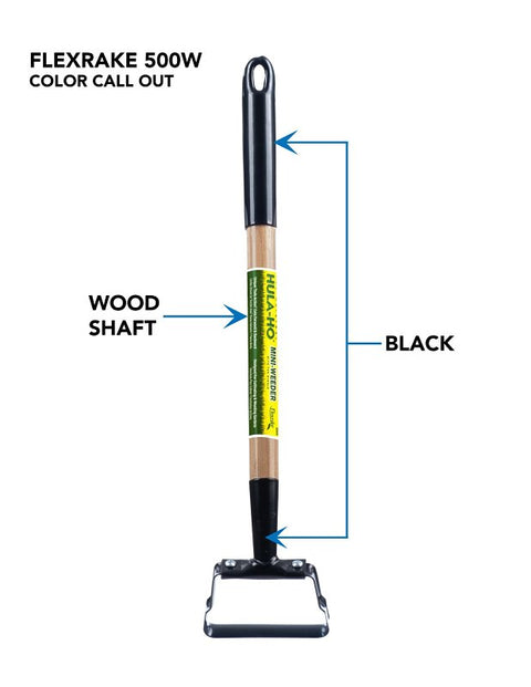Flexrake 500W Weeder Cultivator, 3 in W, 12 in L, Wood Handle, Pack of 24