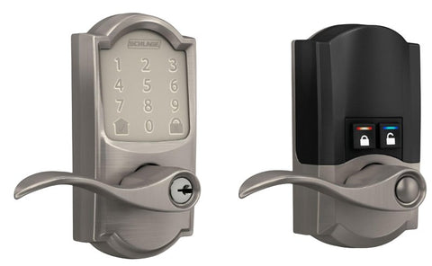 Schlage Encode FE789WBV CAM 619 A Smart Wi-Fi Lever With Camelot Trim, Satin Nickel, Commercial, 1 Grade, Yes