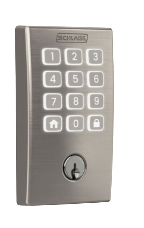 Schlage Arrive BE459WBVCEN622 Smart Wi-Fi Deadbolt with Century Trim, 1, AAA Grade, Key, Keypad Key, Metal, Matte Black