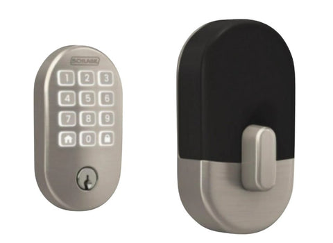 Schlage Arrive BE459WBVRMN619 Smart Wi-Fi Deadbolt with Remsen Trim, 1, AAA Grade, Key, Keypad Key, Metal, Satin Nickel