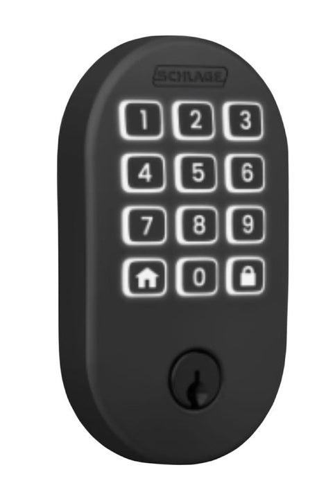 Schlage Arrive BE459WBVRMN622 Smart Wi-Fi Deadbolt with Remsen Trim, 1, AAA Grade, Key, Keypad Key, Metal, Matte Black