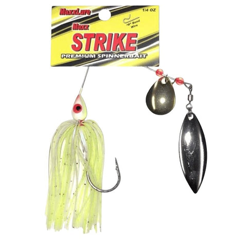 Stopper Lures Maxx Strike Series KE-MAX-SBBD18-WH Bait, Spinner, Silicone, White Bait