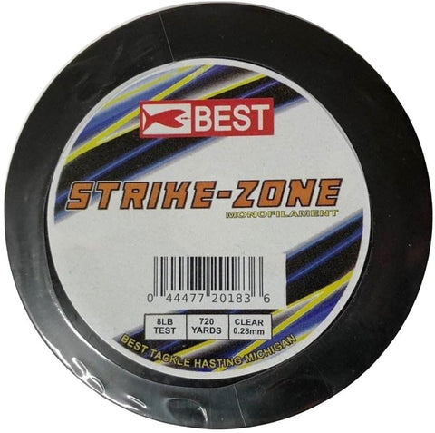 Stopper Lures BEST KE-BST-LMC08 Strike Zone Fishing Line, 720 yd L, Monofilament, Clear, 8 lb, Pack of 12