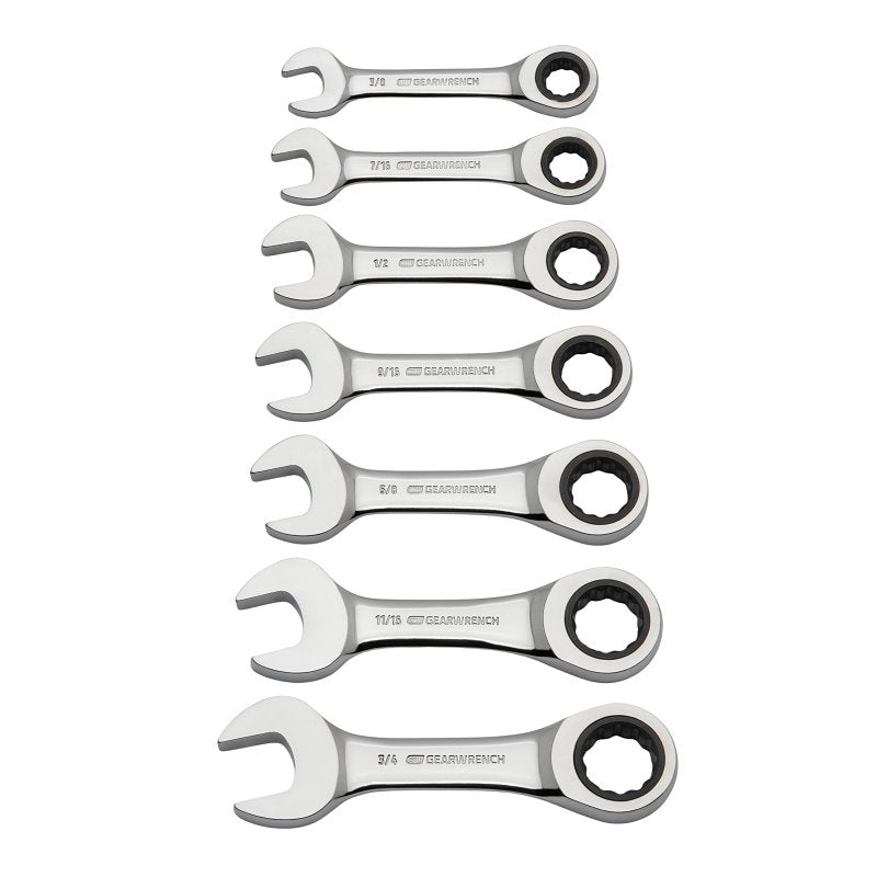 GearWrench 9507D Ratcheting Wrench Set, 7-Piece, Alloy Steel, Full Pol ...