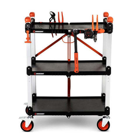 Crescent SITERUNNER Series F3SCBL3PKA Folding Jobsite Cart, 300 lb, 20 in OAW, 42-1/2 in OAH, 30.6 in OAD, Polypropylene, Pack of 3