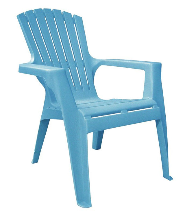 Adams Mfg Adams 8460-21-3731 Kids Adirondack Chair, 18-1/4 in W, 23 in D, 23-3/4 in H, Polypropylene Frame, Pool Blue Frame