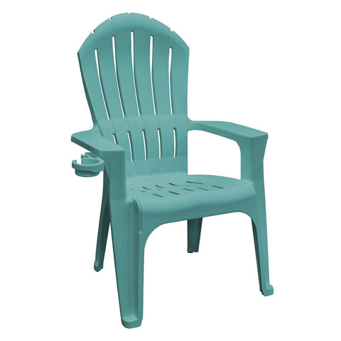 Adams 258415 Adirondack Chair, 31.3 in W, 29-1/2 in D, 45.7 in H, Resin Seat, Resin Frame, Teal Frame