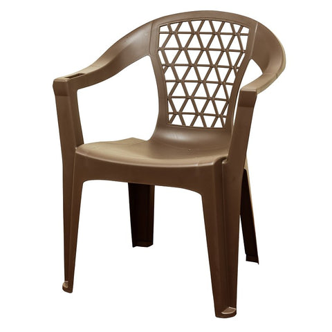 Adams PENZA 8220-60-3700 Stack Chair, 24.7 in W, 23 in D, 32 in H, Polypropylene, Earth Brown, Pack of 4