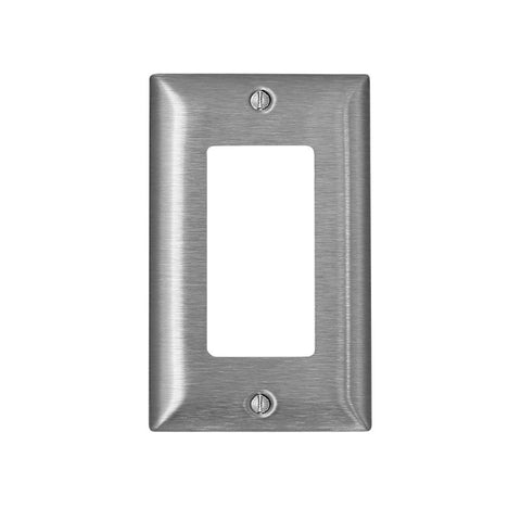 Decora Plus C Series SL26 Wallplate, 4.54 in L, 2.79 in W, 1-Gang, 430 Stainless Steel