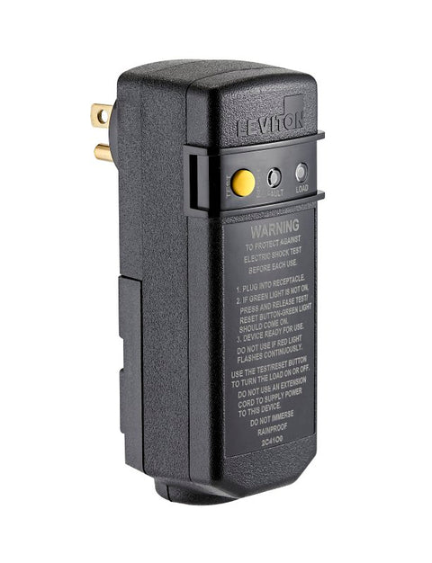 Leviton R51-GSRA1-THD Plug, 2-Pole, 15 A, 120 V, NEMA: NEMA 5-15, Black