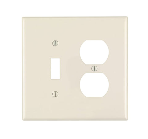 Leviton PJ18-T Combination Wallplate, Midway, 2 -Gang, Nylon, Light Almond, Device Mounting