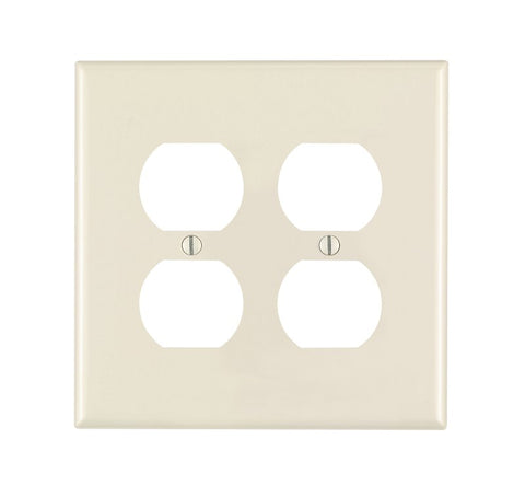 Leviton 010-0PJ82-00T Receptacle Wallplate, 4-7/8 in L, 4.94 in W, 2 -Gang, Nylon, Brown, Device Mounting