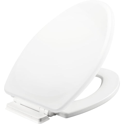 Mayfair 1878SLW000 Toilet Seat, Oval, Wood, White, Modern, Single Hinge