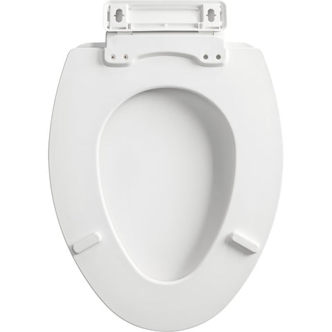 Mayfair 1878SLW000 Toilet Seat, Oval, Wood, White, Modern, Single Hinge