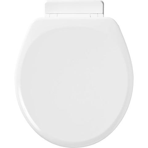 Mayfair 878SLW000 Toilet Seat, Round, Wood, White, Single Hinge