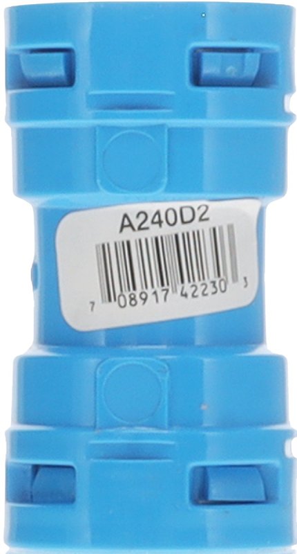 Carlon A240D2-10R ENT Coupling, 1/2 in, 1.27 in Dia, 2.3 in L, Polycarbonate, Blue