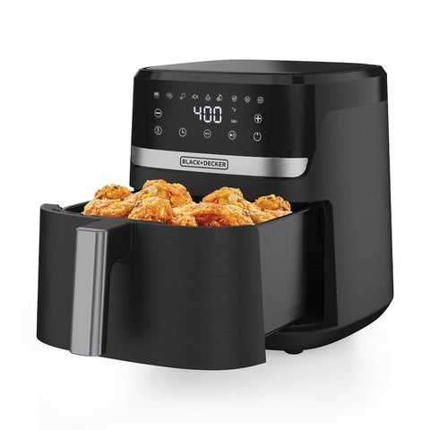 Black+Decker Purifry AFBD Series AFBD42-0BD Air Fryer, 4 qt, 1300 W, 1-Basket, Timer, Touch Control, Black
