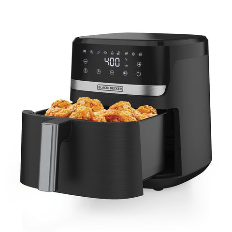 Black+Decker Purifry AFBD Series AFBD62-0BD Air Fryer, 6 qt, 1500 W, 1-Basket, Timer, Touch Control, Black