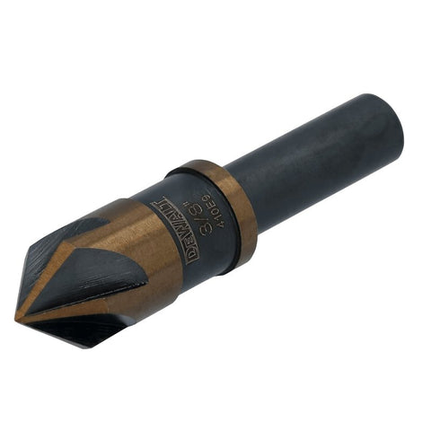 DEWALT BLACK & GOLD Series DWAMDB24CS Countersink Drill Bit, 3/8 in Dia, 1-3/5 in OAL, 5-Flute, 1/4 in Dia Shank