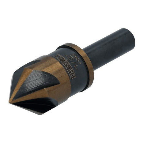 DEWALT BLACK & GOLD Series DWAMDB32CS Countersink Drill Bit, 1/2 in Dia, 1-7/10 in OAL, 5-Flute, 1/4 in Dia Shank