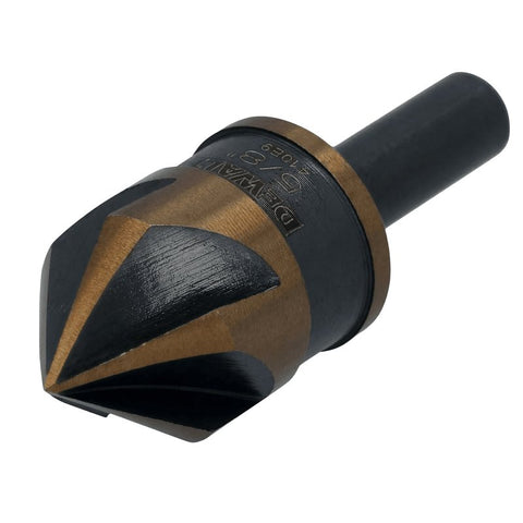 DEWALT BLACK & GOLD Series DWAMDB40CS Countersink Drill Bit, 5/8 in Dia, 5-Flute, 1/4 in Dia Shank, Round Shank