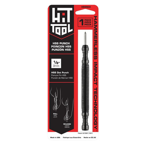 Hit Tool HSSSEH Prick Punch, 1/8 in Tip, 5-1/2 in L, HSS