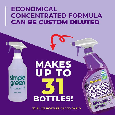 Simple Green 1610001200032 All-Purpose Cleaner, 32 fl-oz Spray Bottle, Liquid, Lavender, Purple