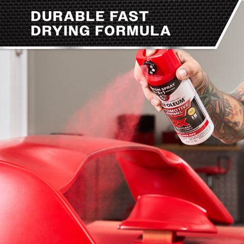 Rust-Oleum Automotive 394898 2X Automotive Enamel with Custom 5-in-1 Spray, Gloss, Red, 12 oz, Aerosol Can