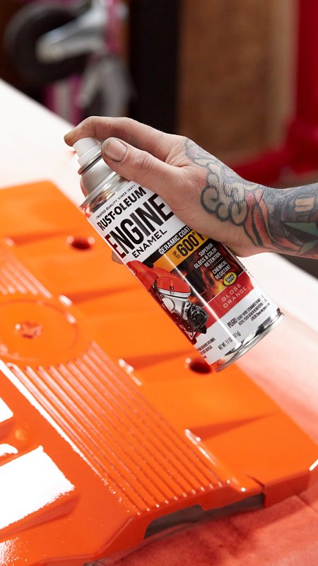 Rust-Oleum 363570 Engine Enamel, 11 oz, Liquid, Gloss Orange