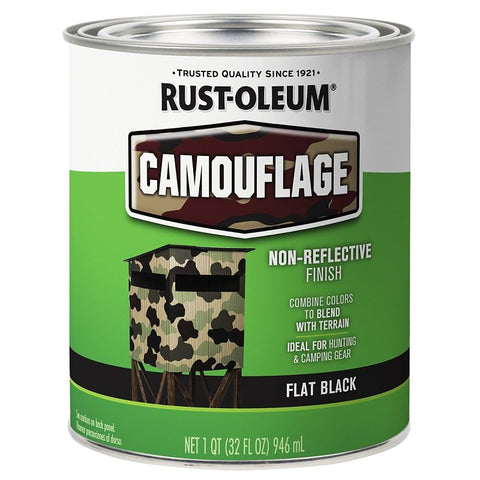 Rust-Oleum 379558 Paint, Water Base, Flat Sheen, Flat Black, 1 qt, 50 to 90 sq-ft/qt Coverage Area, Pack of 2
