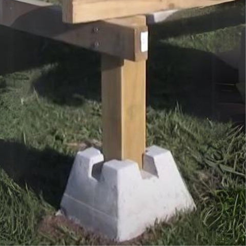 Natural Concrete HBLK Deck Pier Block, 290 mm L, 190 mm W, 8-1/2 in H, Concrete, Pack of 80
