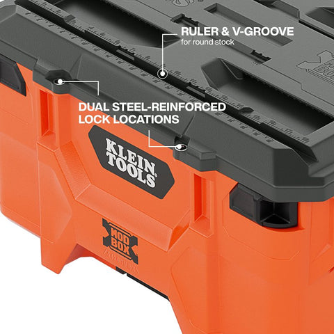 Klein Tools MODbox Series 54200MBX Medium Toolbox, 100 lb, Polymer, Orange, 22 in L x 12.1 in H Outside