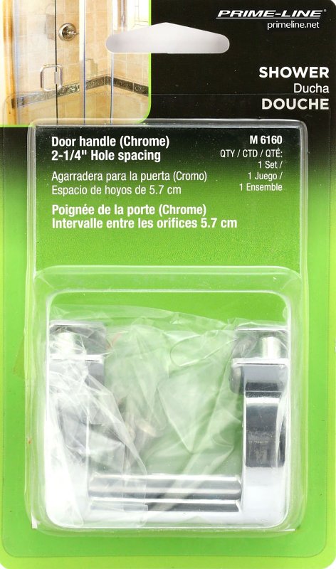 Prime-Line M 6160 Shower Door Handle Set, 2-1/4 in L Handle, Chrome