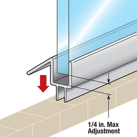 Prime-Line M 6258 Bottom Seal, 3/8 in W, 1/2 in H, Vinyl Seal/Brush, Clear, Pack of 4