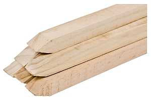 Gardener's Blue Ribbon WW6-1 Garden Stake, 6 ft L, 0.66 in W, Wood, Natural, Pack of 12