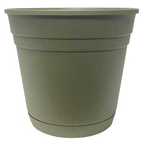 Southern Patio RN2008OG Planter with Attached Saucer, 16-3/4 in H, 20 in W, 20 in D, Round, Riverland Design, Resin