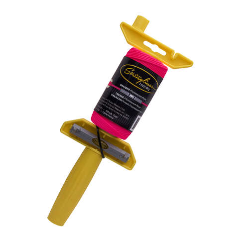 Master Finish String Line Stringliner LevelWiz Mason's Line and Reel 250 ft. Fluorescent Pink Fi ...