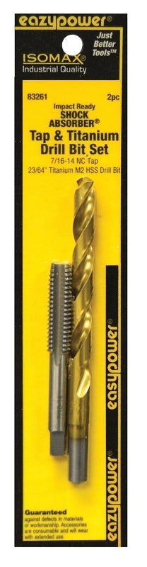 Eazypower 83261 Tap and Drill Set, 7/16-14 Thread, Titanium – Shell ...