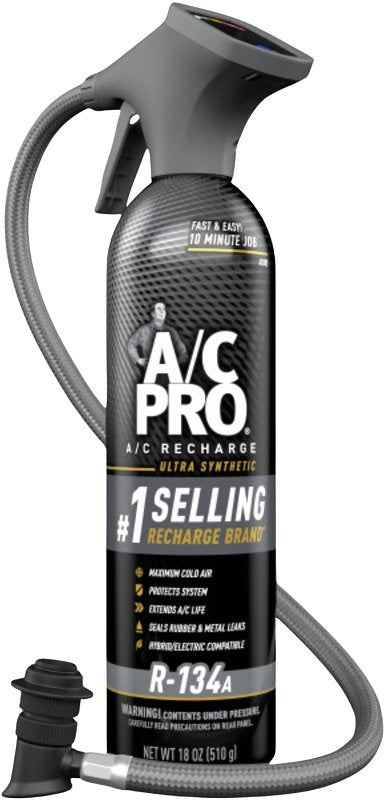 A/C Pro AC002KA18A-1US A/C Recharge Refrigerant Kit, Ultra Synthetic, For: Car A/C