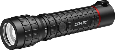 Coast G65R Flashlight, Z855, AAA Battery, Zithion-X Battery, LED Lamp, 1500 Lumens, Flood to Spot Beam, 22 hr Run Time