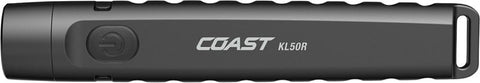 Coast KL50R Flashlight, Zithion Battery, 200 Lumens (High), 55 Lumens (Low), 400 Lumens (Turbo), Fixed, Flood Beam