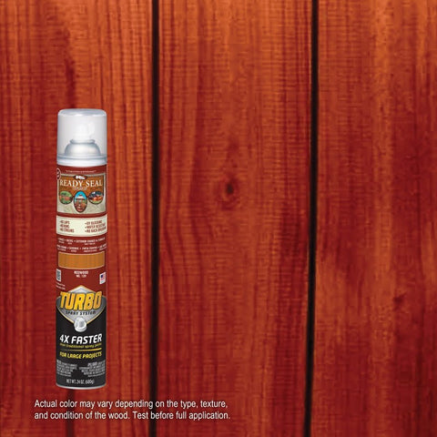 Ready Seal 401756 Stain With Turbo Spray System, Smooth, Redwood, 24 oz, Aerosol Can, Pack of 6