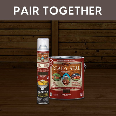 Ready Seal 401758 Stain With Turbo Spray System, Smooth, Burnt Hickory, 24 oz, Aerosol Can, Pack of 6
